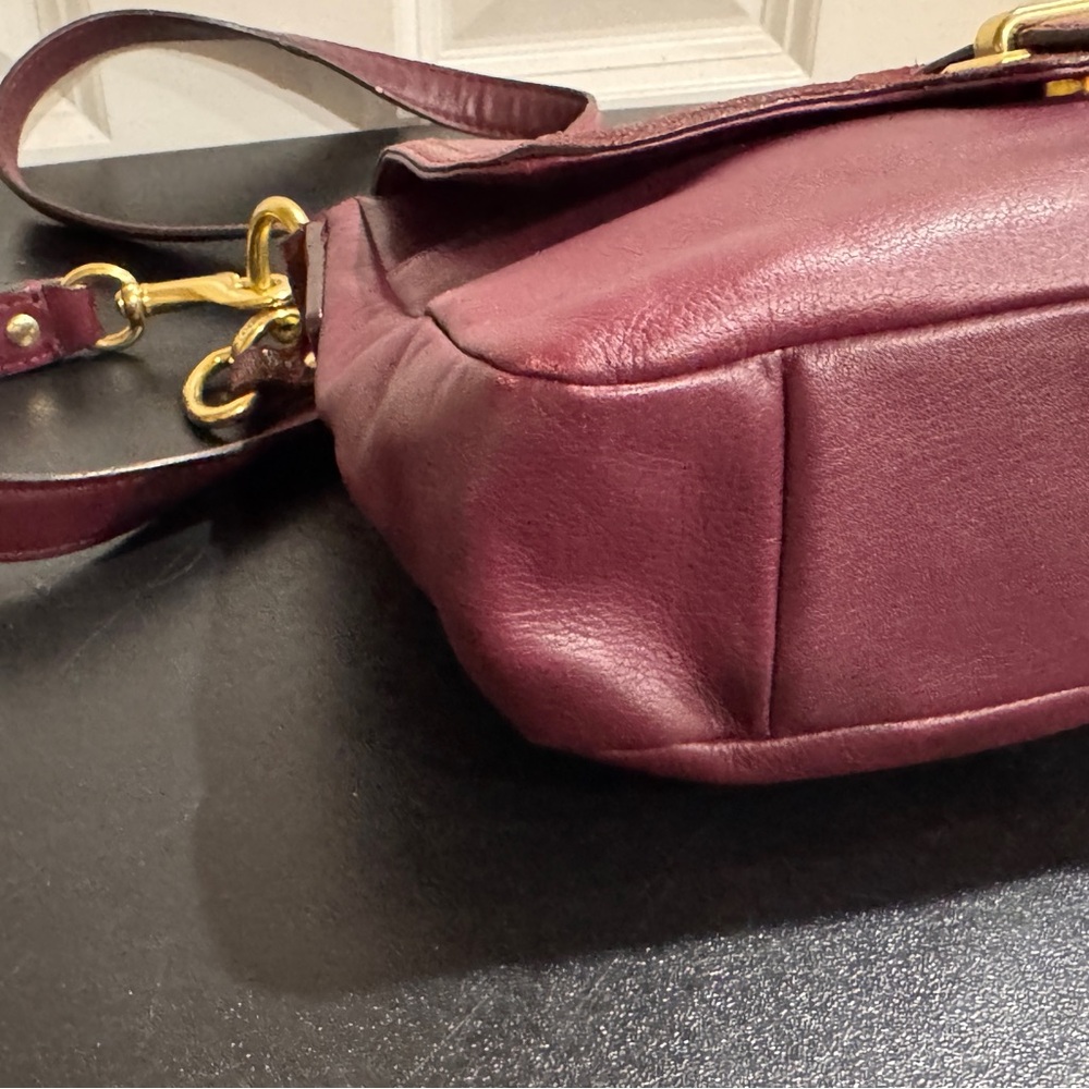 Coach Deep Burgundy Leather crossbody/shoulder Handbag 125206 - Picture 6 of 10